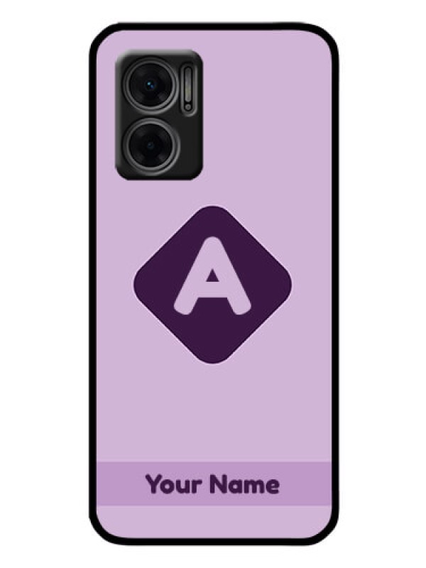 Custom Xiaomi Redmi 11 Prime 5G Custom Glass Mobile Case - Custom Letter in curved badge Design