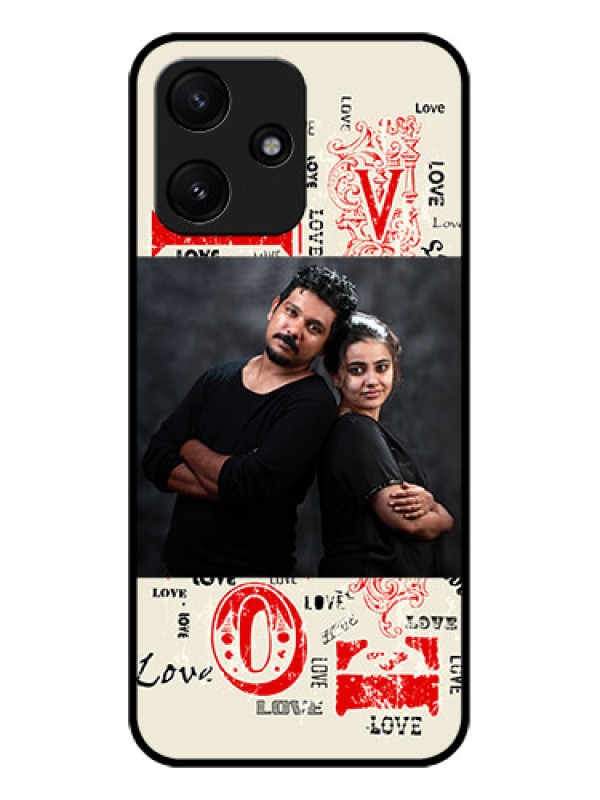 Custom Xiaomi Redmi 12 5G Photo Printing on Glass Case - Trendy Love Design Case