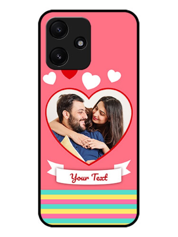 Custom Xiaomi Redmi 12 5G Photo Printing on Glass Case - Love Doodle Design