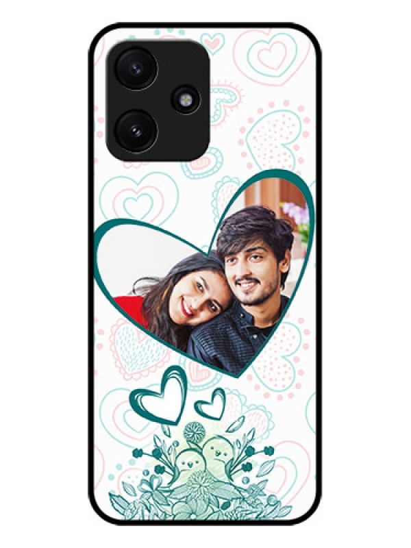 Custom Xiaomi Redmi 12 5G Photo Printing on Glass Case - Premium Couple Design