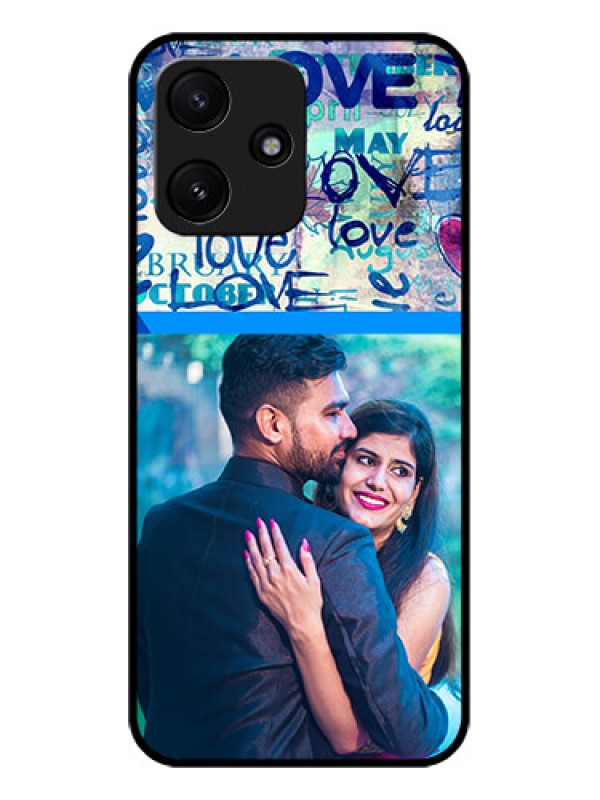 Custom Xiaomi Redmi 12 5G Custom Glass Mobile Case - Colorful Love Design