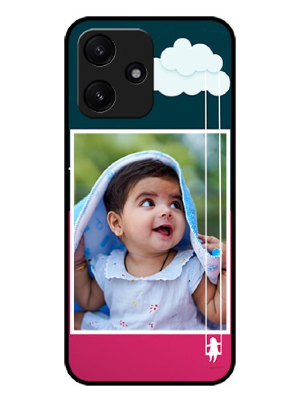 Custom Xiaomi Redmi 12 5G Custom Glass Phone Case - Cute Girl with Cloud Design