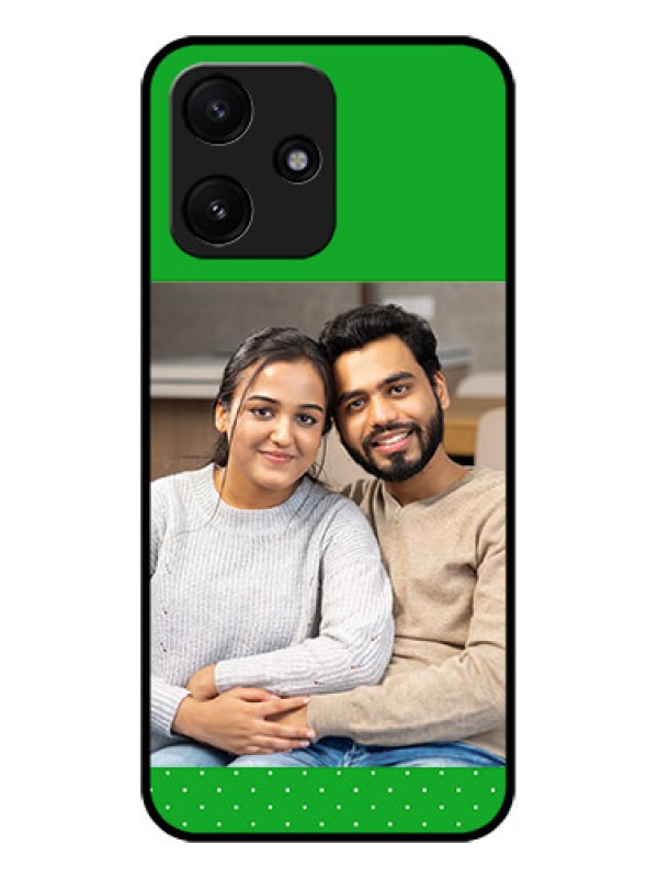 Custom Xiaomi Redmi 12 5G Personalized Glass Phone Case - Green Pattern Design
