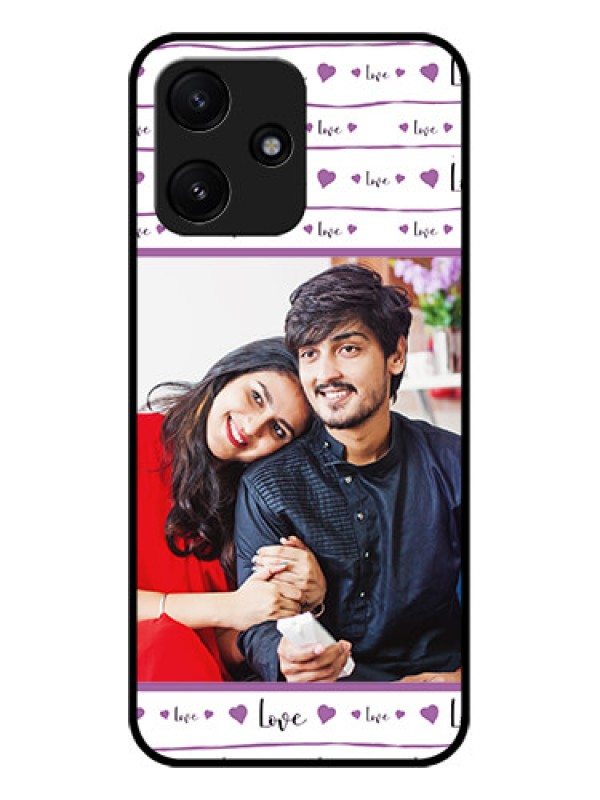 Custom Xiaomi Redmi 12 5G Custom Glass Mobile Case - Couples Heart Design
