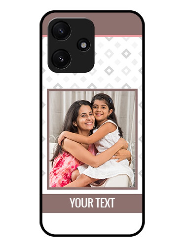 Custom Xiaomi Redmi 12 5G Photo Printing on Glass Case - Simple Diamond Design