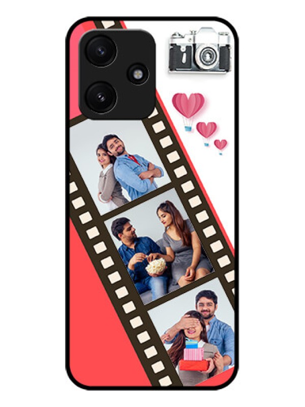 Custom Xiaomi Redmi 12 5G Personalized Glass Phone Case - 3 Image Holder with Film Reel