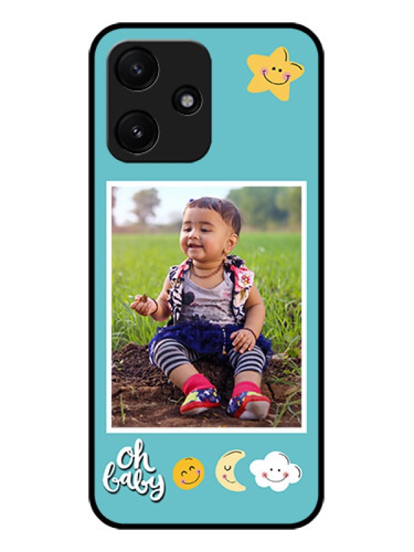 Custom Xiaomi Redmi 12 5G Personalized Glass Phone Case - Smiley Kids Stars Design
