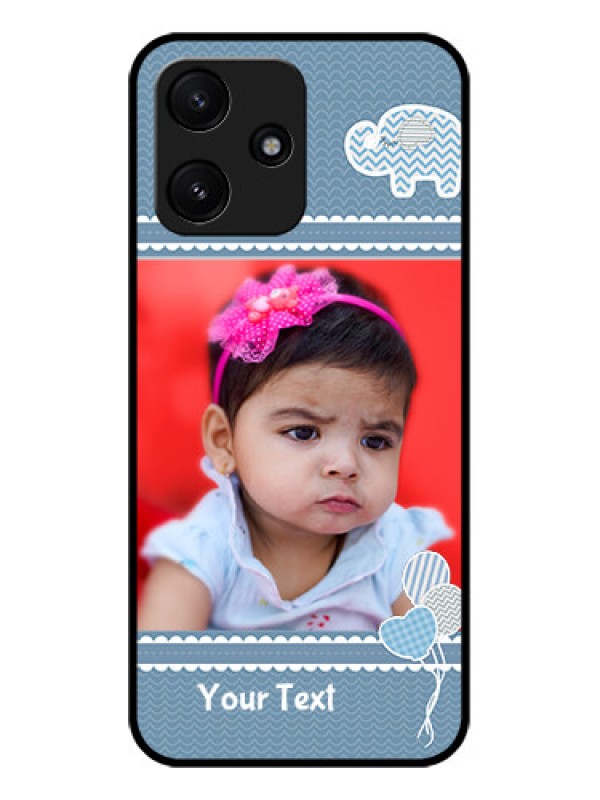 Custom Xiaomi Redmi 12 5G Photo Printing on Glass Case - with Kids Pattern Design