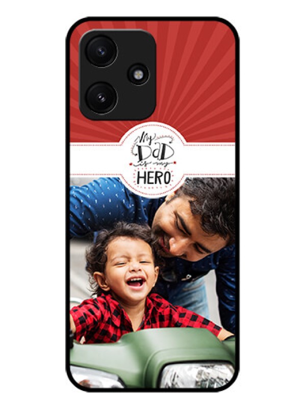 Custom Xiaomi Redmi 12 5G Photo Printing on Glass Case - My Dad Hero Design