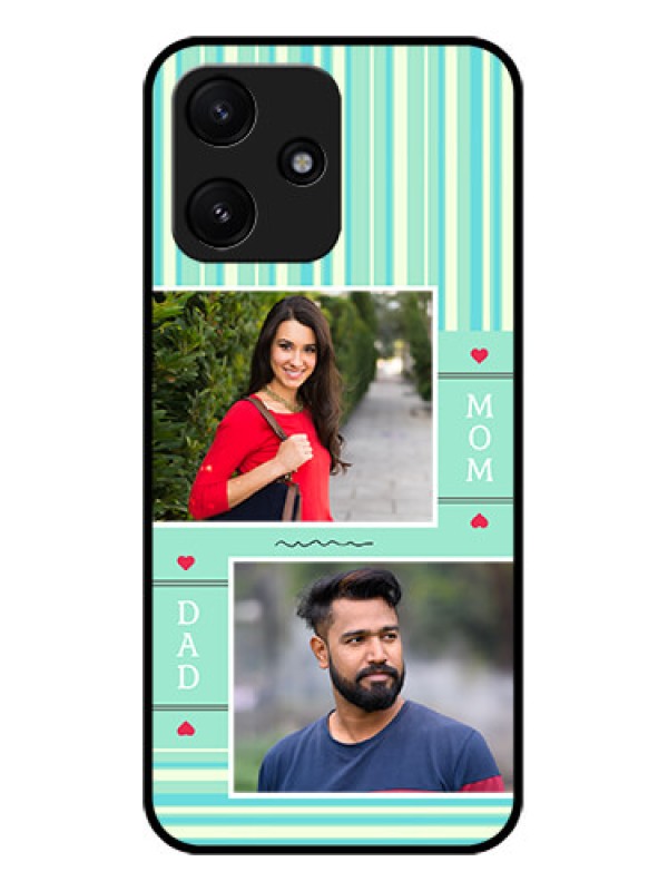 Custom Xiaomi Redmi 12 5G Custom Glass Phone Case - Mom & Dad Pic Design