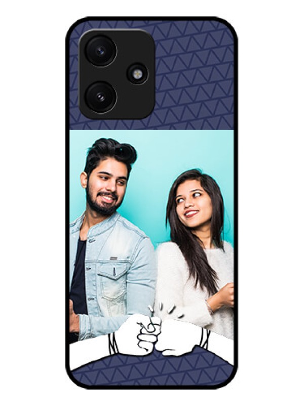 Custom Xiaomi Redmi 12 5G Photo Printing on Glass Case - with Best Friends Design