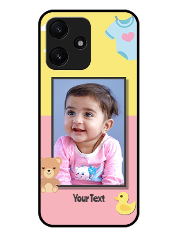 Custom Xiaomi Redmi 12 5G Photo Printing on Glass Case - Kids 2 Color Design
