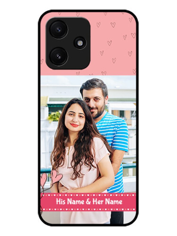 Custom Xiaomi Redmi 12 5G Personalized Glass Phone Case - Love Design Peach Color