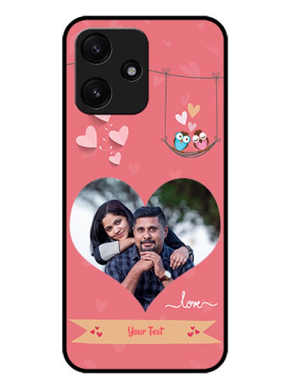 Custom Xiaomi Redmi 12 5G Personalized Glass Phone Case - Peach Color Love Design