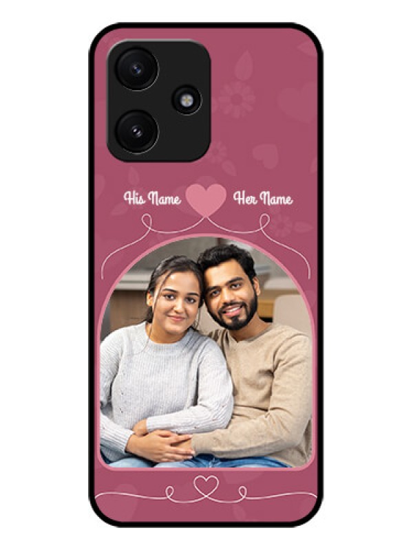 Custom Xiaomi Redmi 12 5G Photo Printing on Glass Case - Love Floral Design