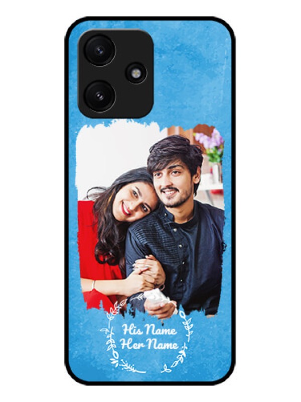 Custom Redmi12 5G Custom Glass Phone Case - Blue Color Vintage Design