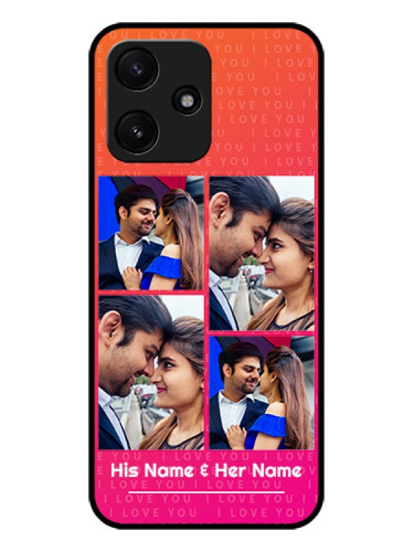 Custom Xiaomi Redmi 12 5G Custom Glass Phone Case - I Love You Pink Design