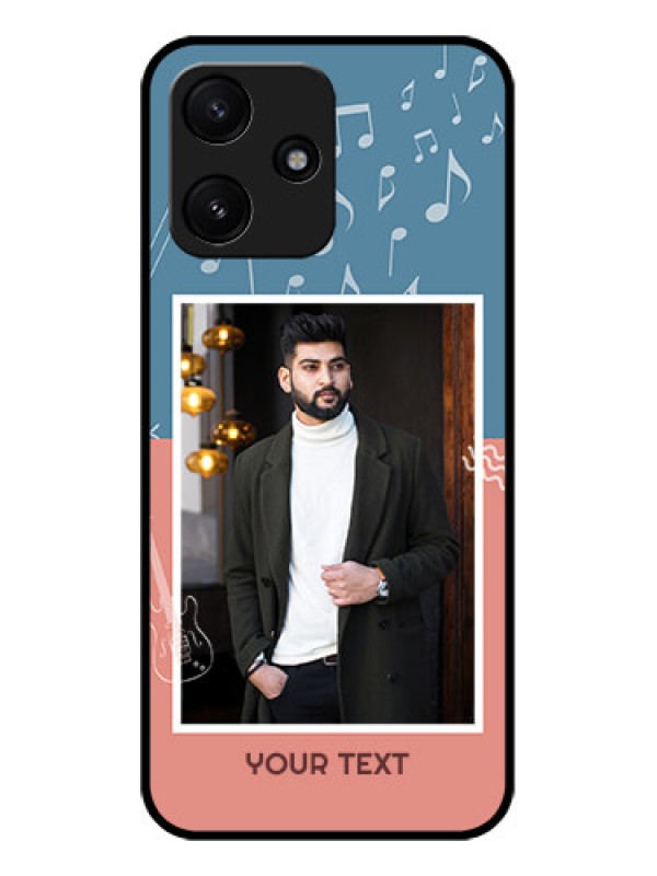 Custom Xiaomi Redmi 12 5G Photo Printing on Glass Case - with Color Musical Note Design