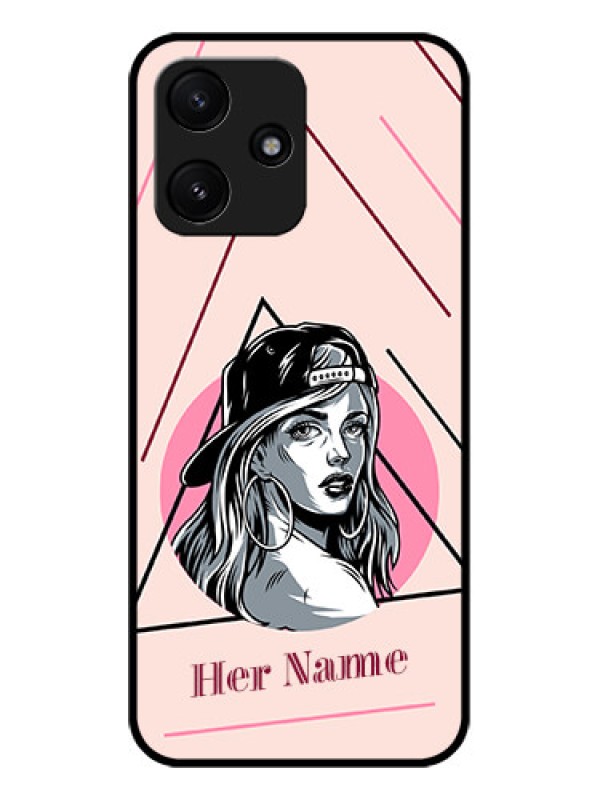 Custom Xiaomi Redmi 12 5G Personalized Glass Phone Case - Rockstar Girl Design