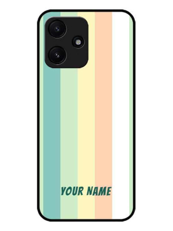 Custom Xiaomi Redmi 12 5G Photo Printing on Glass Case - Multi-colour Stripes Design