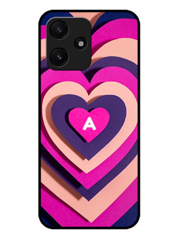 Custom Xiaomi Redmi 12 5G Custom Glass Mobile Case - Cute Heart Pattern Design