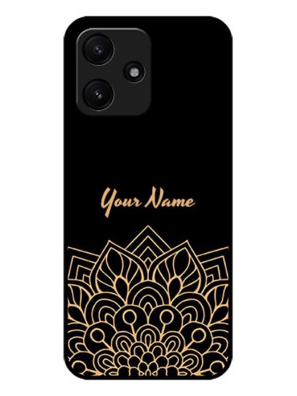 Custom Xiaomi Redmi 12 5G Custom Glass Phone Case - Golden mandala Design