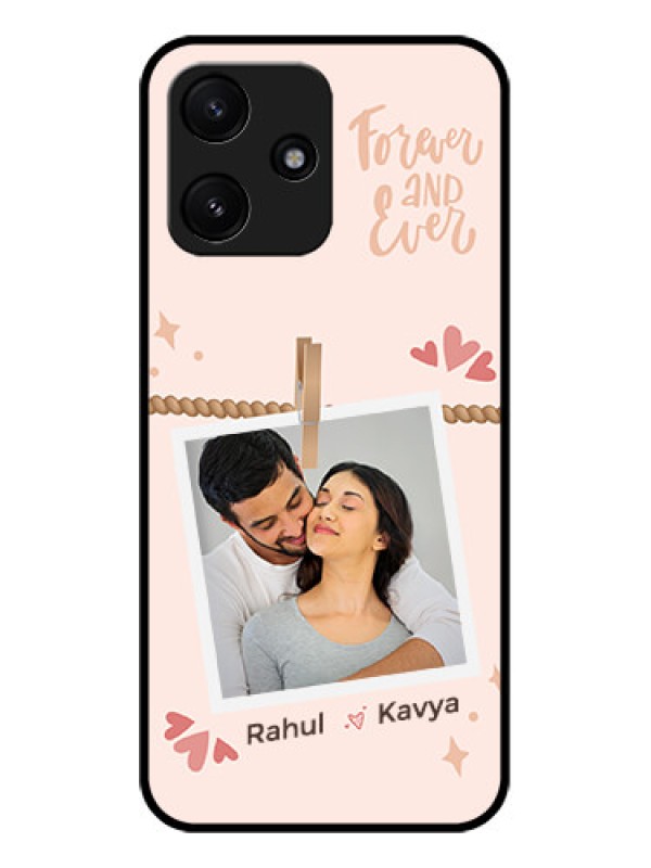 Custom Xiaomi Redmi 12 5G Custom Glass Phone Case - Forever and ever love Design