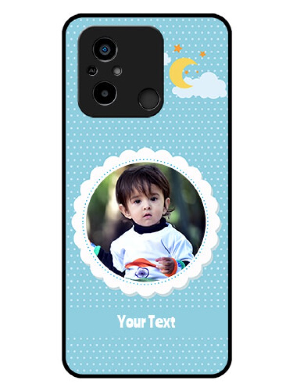 Custom Xiaomi Redmi 12C Personalised Glass Phone Case - Violet Pattern Design