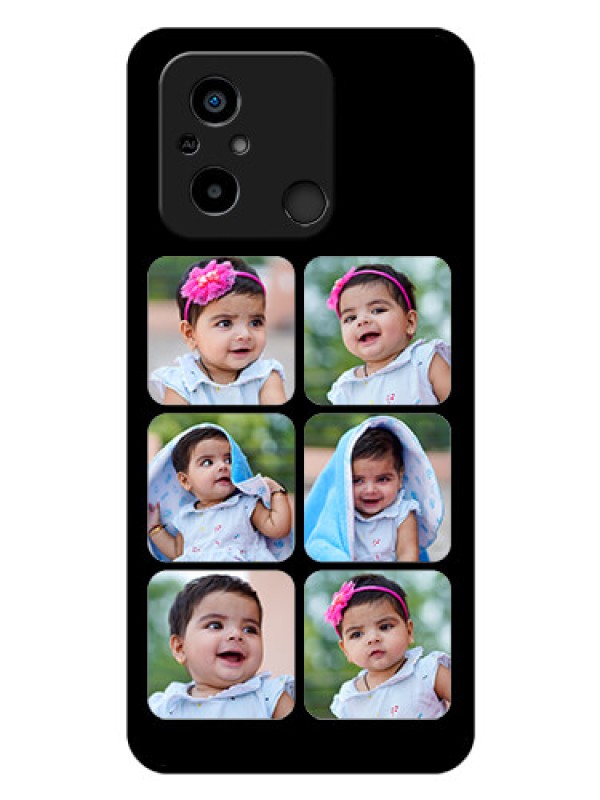 Custom Xiaomi Redmi 12C Photo Printing on Glass Case - Multiple Pictures Design