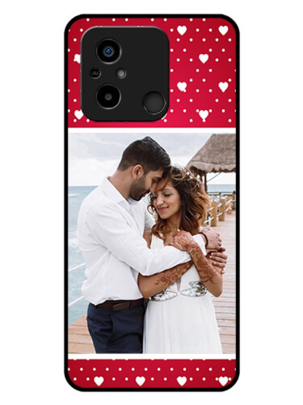 Custom Xiaomi Redmi 12C Photo Printing on Glass Case - Hearts Mobile Case Design