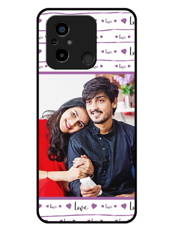Custom Xiaomi Redmi 12C Custom Glass Mobile Case - Couples Heart Design