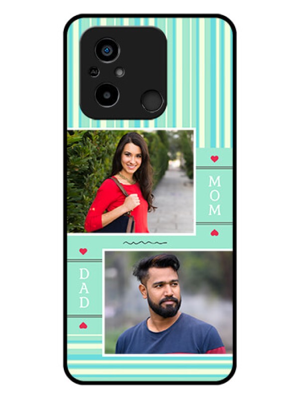 Custom Xiaomi Redmi 12C Custom Glass Phone Case - Mom & Dad Pic Design