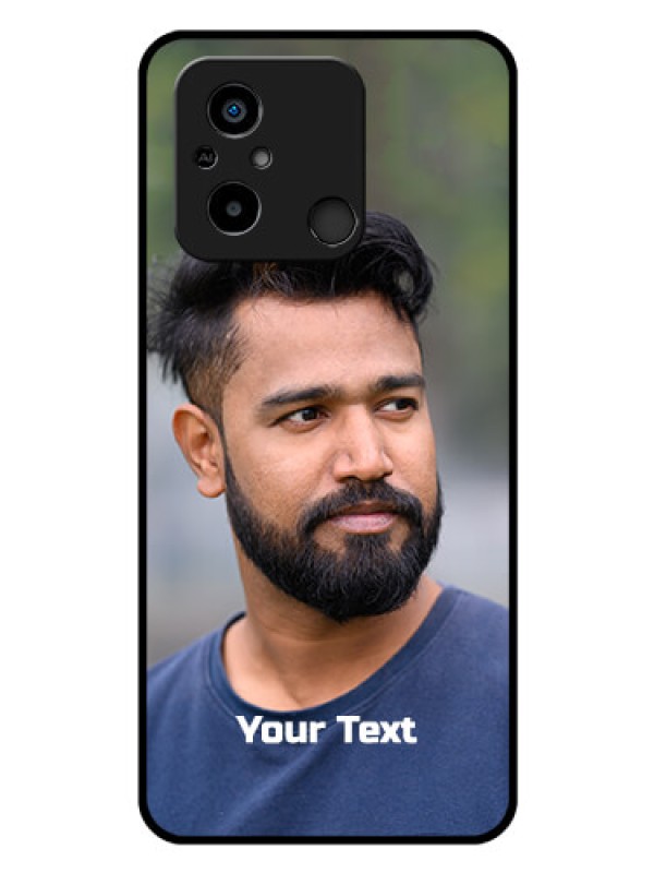 Custom Xiaomi Redmi 12C Glass Mobile Cover: Photo with Text
