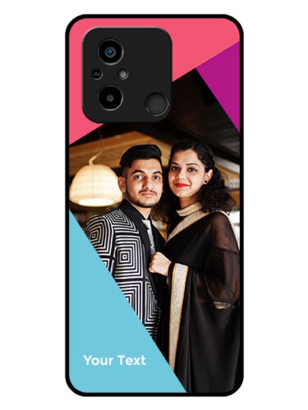 Custom Xiaomi Redmi 12C Custom Glass Mobile Case - Stacked Triple colour Design