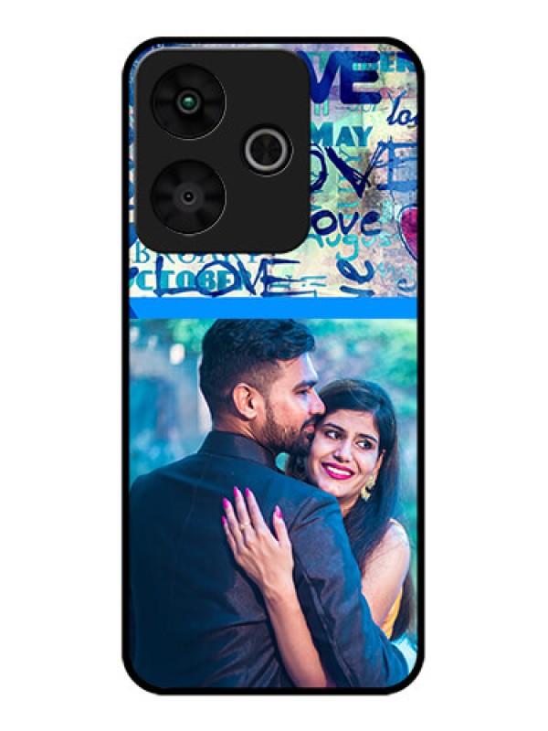 Custom Redmi 13 5G Custom Glass Phone CaseColorful Love Design