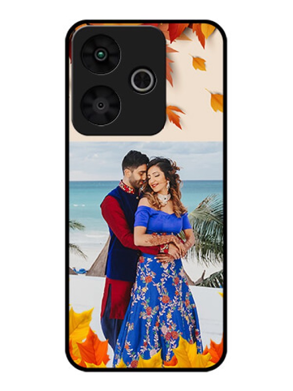 Custom Redmi 13 5G Custom Glass Phone CaseAutumn Maple Leaves Design