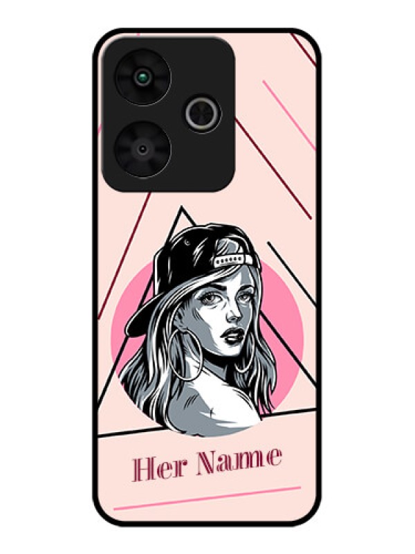 Custom Redmi 13 5G Custom Glass Phone CaseRockstar Girl Design