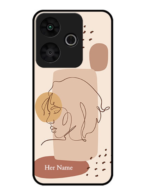 Custom Redmi 13 5G Custom Glass Phone CaseCalm Woman Line Art Design