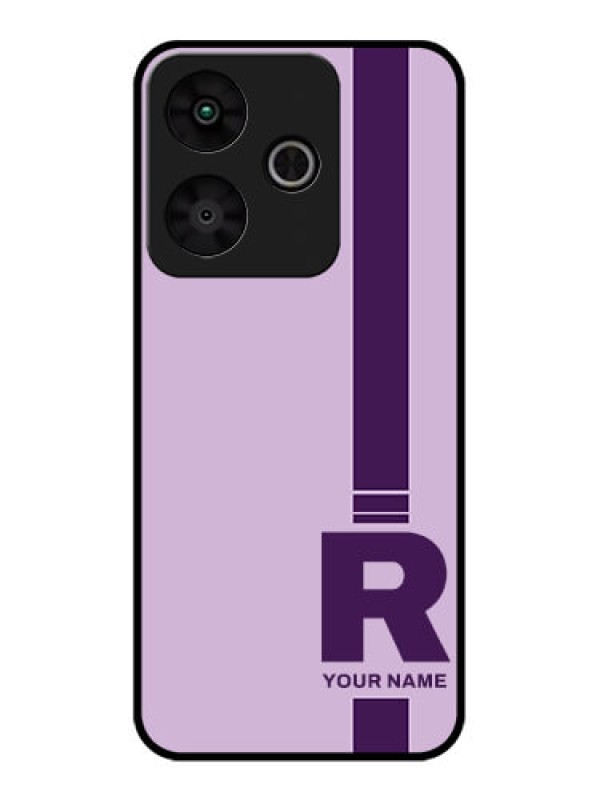Custom Redmi 13 5G Custom Glass Phone CaseSimple Dual Tone Stripe With Name Design