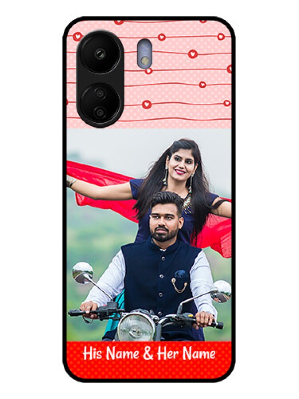 Custom Xiaomi Redmi 13C 4G Custom Glass Phone Case - Red Pattern Case Design