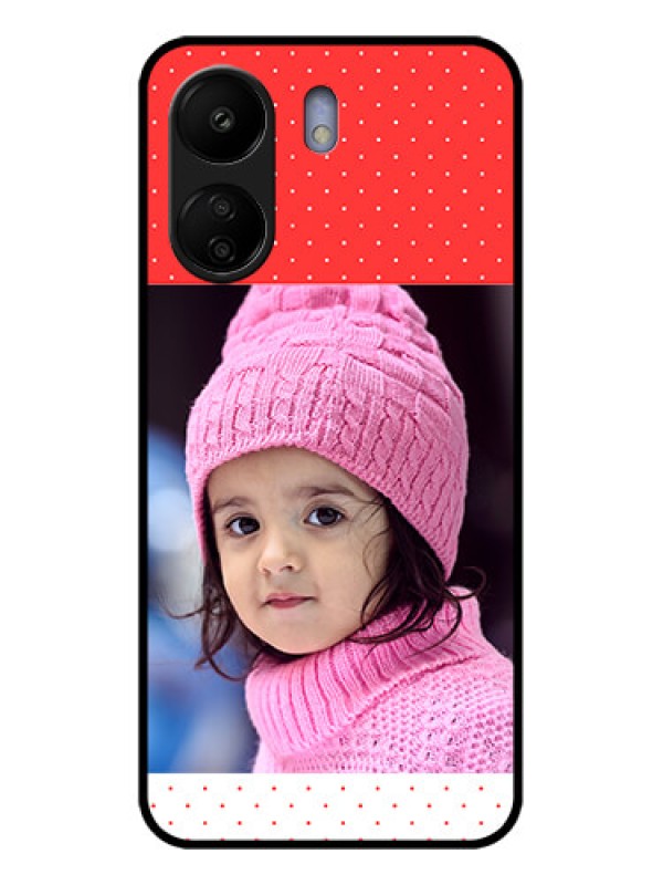 Custom Xiaomi Redmi 13C 4G Custom Glass Phone Case - Red Pattern Design