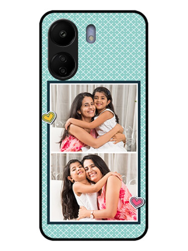 Custom Xiaomi Redmi 13C 4G Custom Glass Phone Case - 2 Image Holder With Pattern Design