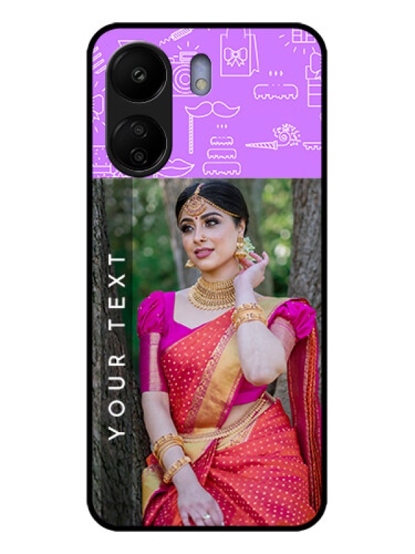 Custom Xiaomi Redmi 13C 4G Custom Glass Phone Case - Birthday Icons Design