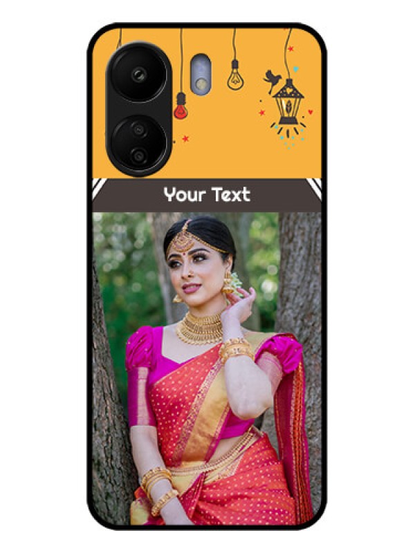 Custom Xiaomi Redmi 13C 4G Custom Glass Phone Case - With Family Picture And Icons