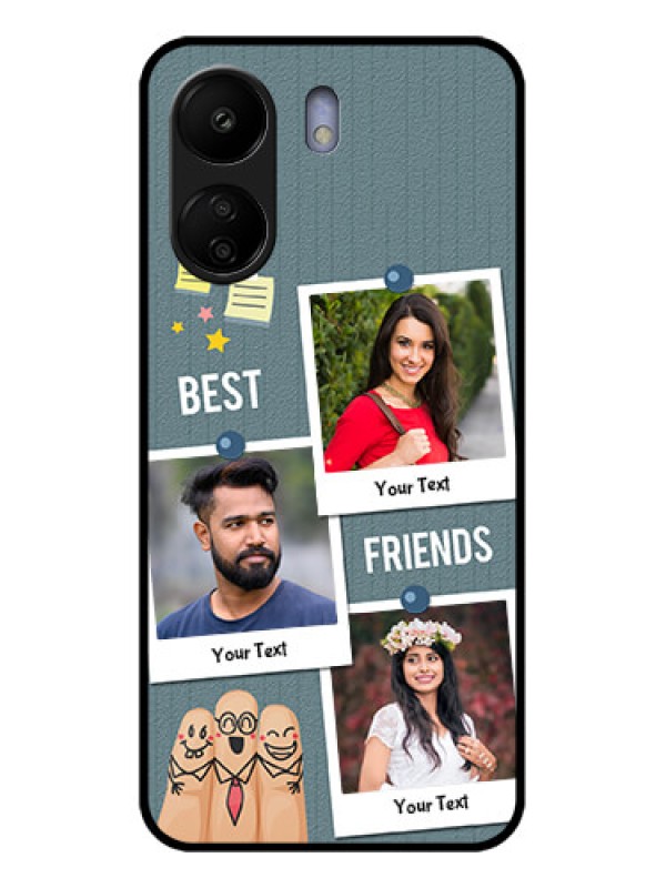 Custom Xiaomi Redmi 13C 4G Custom Glass Phone Case - Sticky Frames And Friendship Design