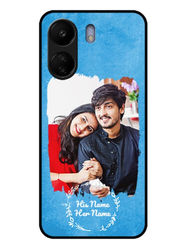 Custom Redmi13C 4G Custom Glass Phone Case - Blue Color Vintage Design
