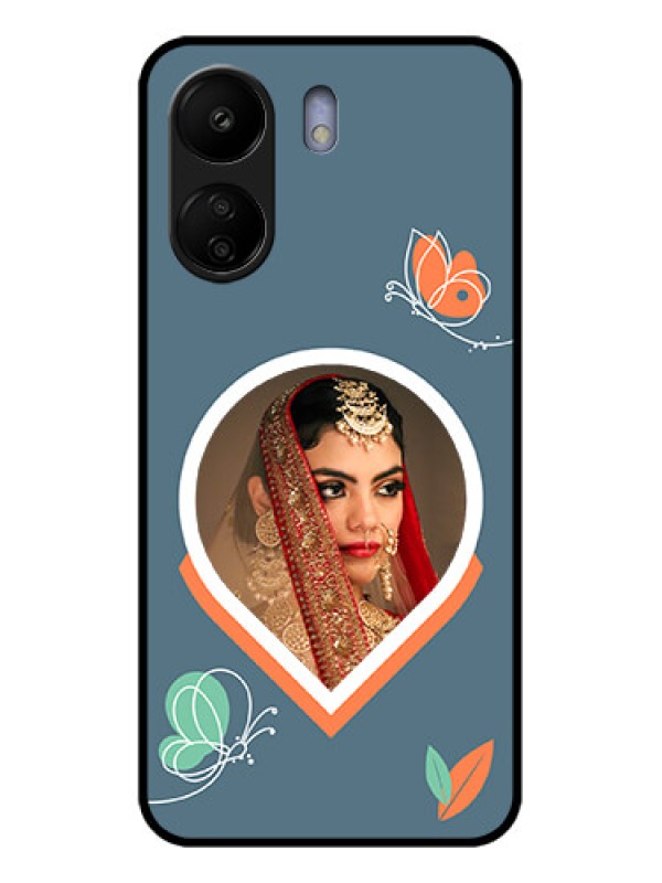 Custom Xiaomi Redmi 13C 4G Custom Glass Phone Case - Droplet Butterflies Design