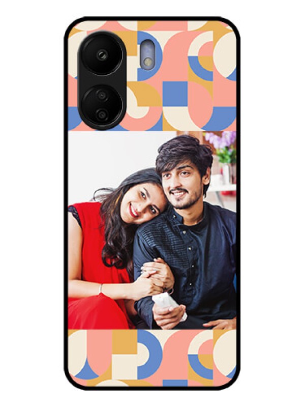 Custom Xiaomi Redmi 13C 4G Custom Glass Phone Case - Semi - Circle Maze Pattern Design