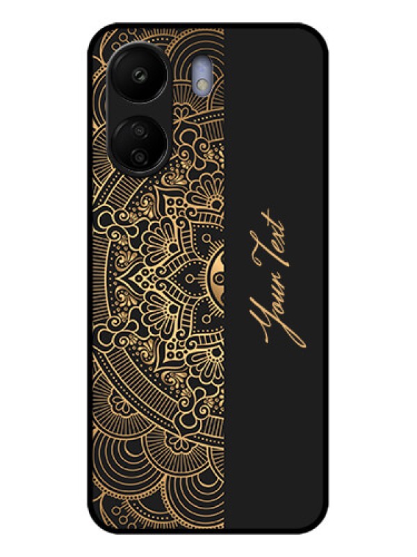 Custom Xiaomi Redmi 13C 4G Custom Glass Phone Case - Mandala Art With Custom Text Design