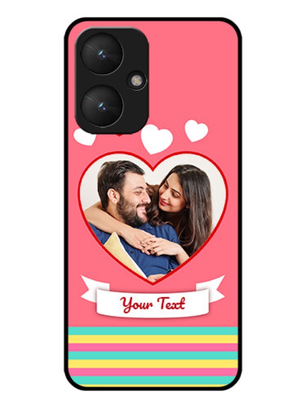 Custom Xiaomi Redmi 13C 5G Custom Glass Phone Case - Love Shapes Doodle Design